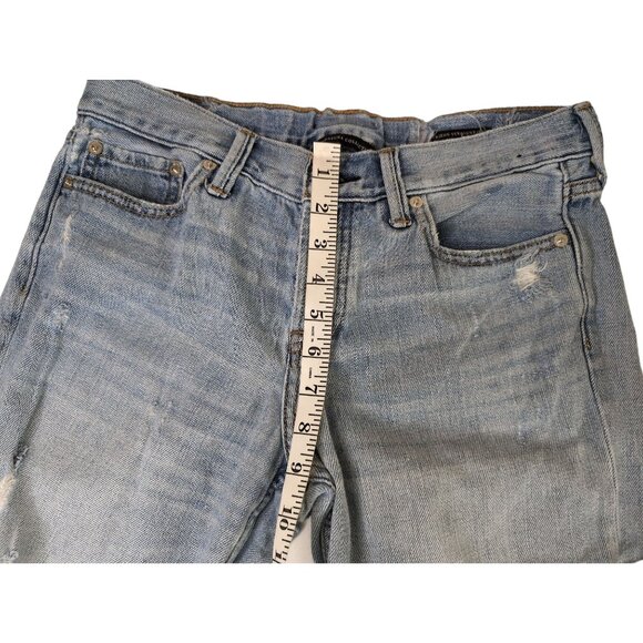 Abercrombie Fitch Jeans Womens 27 Boyfriend Straight Destroyed Grunge Button Fly - Picture 13 of 14